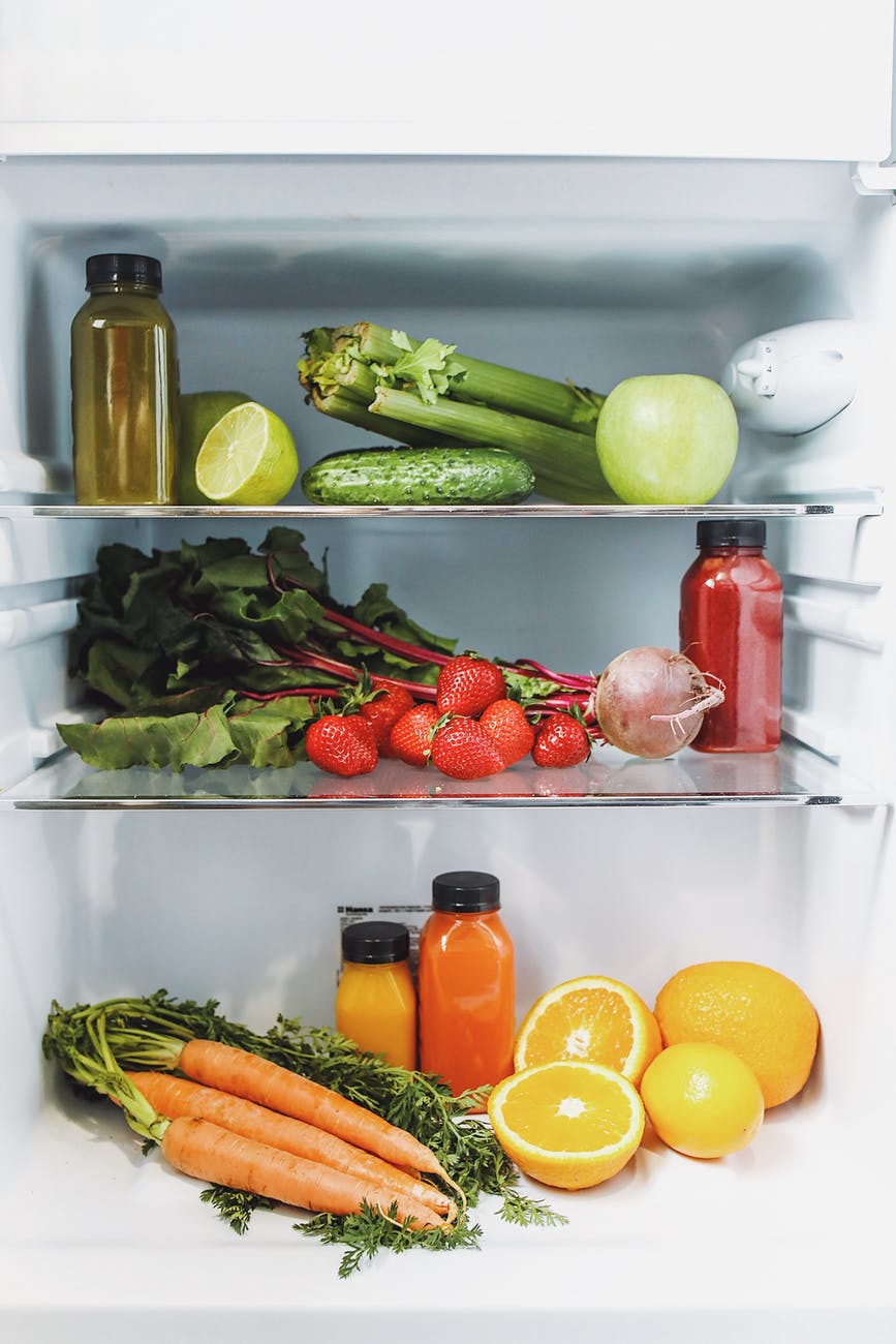 fruits and vegetable in the fridge